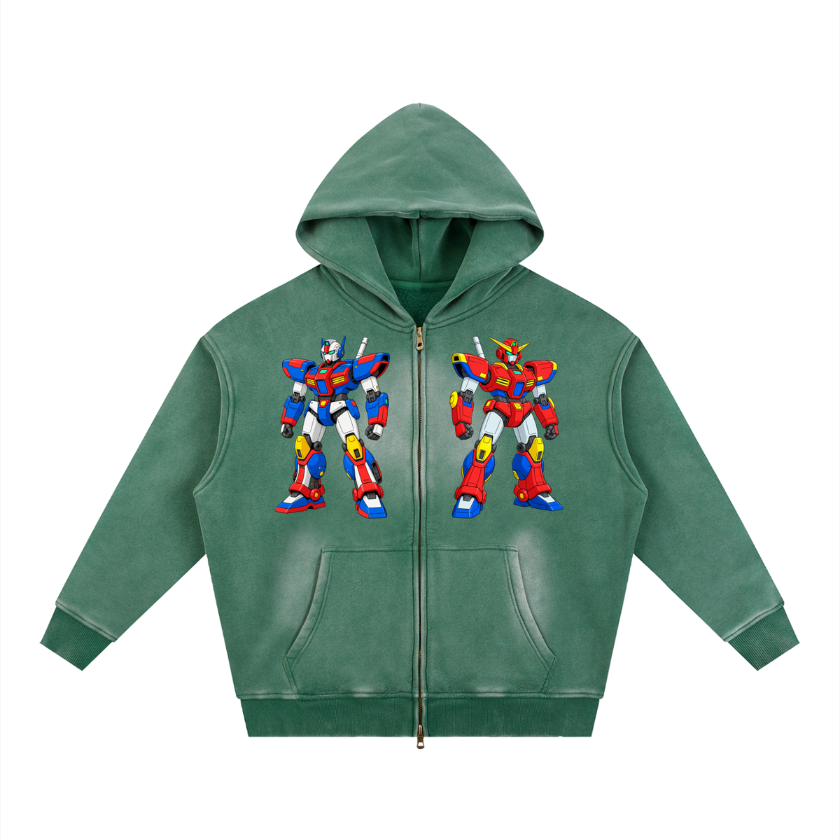Sunfade Two-way Zipper Gundam Hoodie