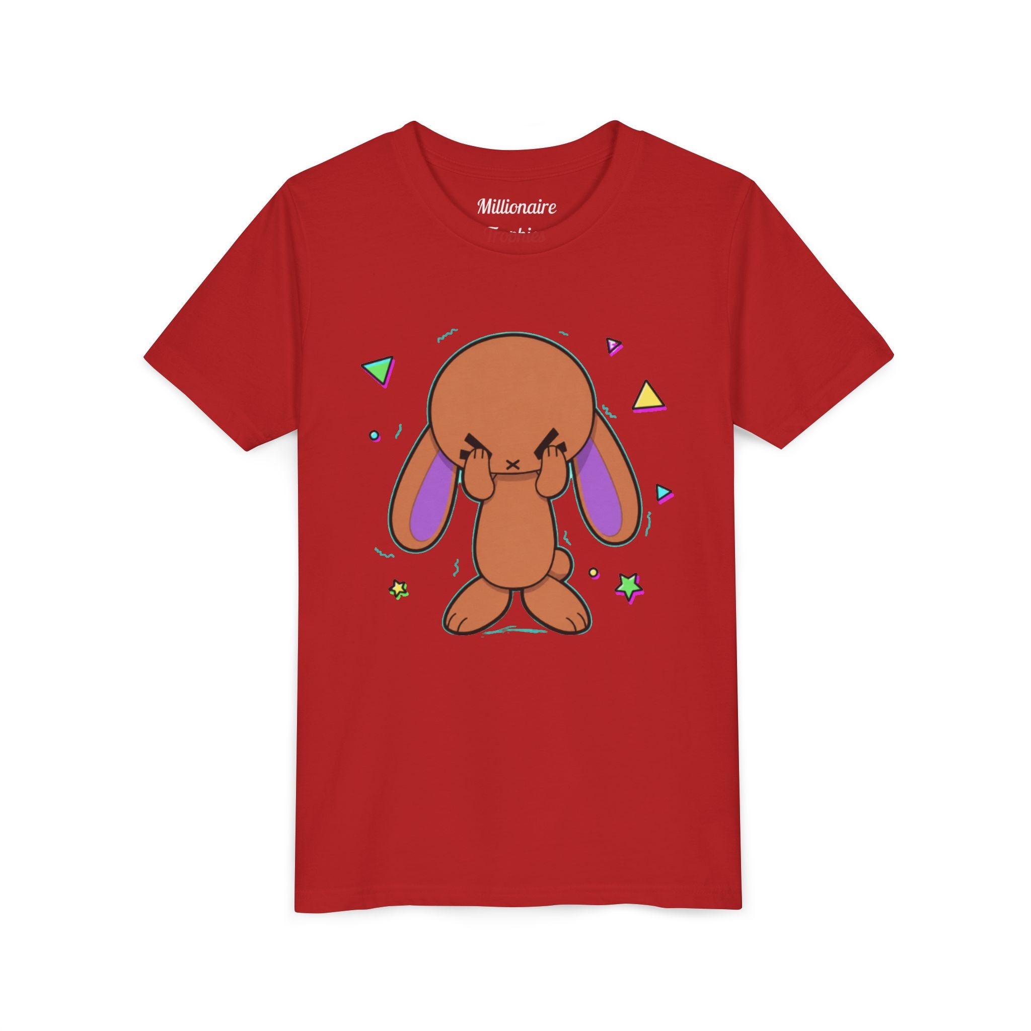 Kids Purple Ear Bunny Graphic T‑Shirt