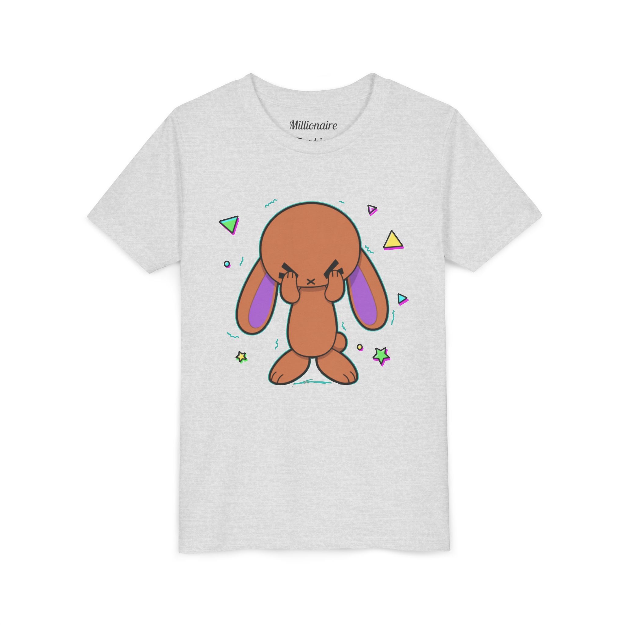 Kids Purple Ear Bunny Graphic T‑Shirt