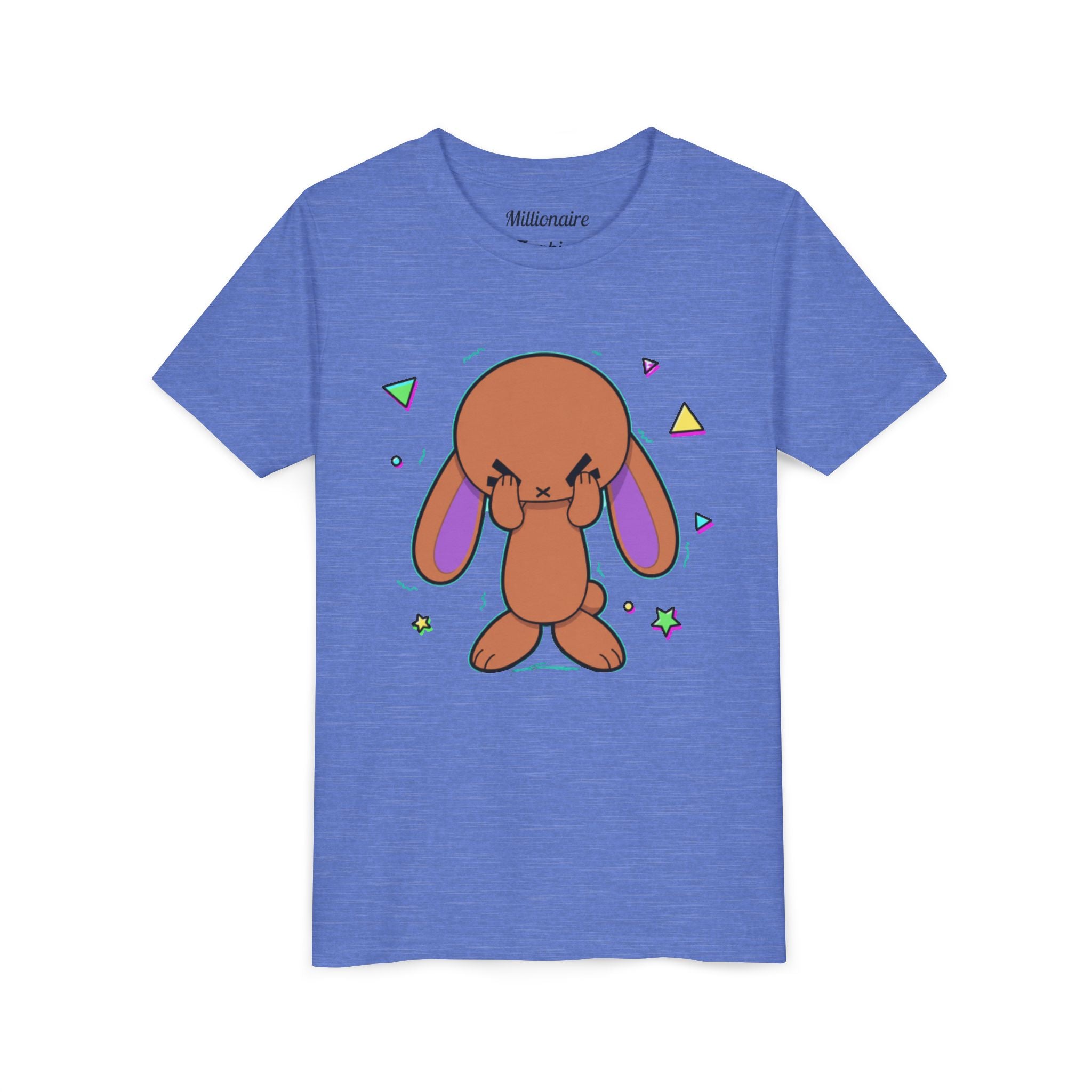 Kids Purple Ear Bunny Graphic T‑Shirt