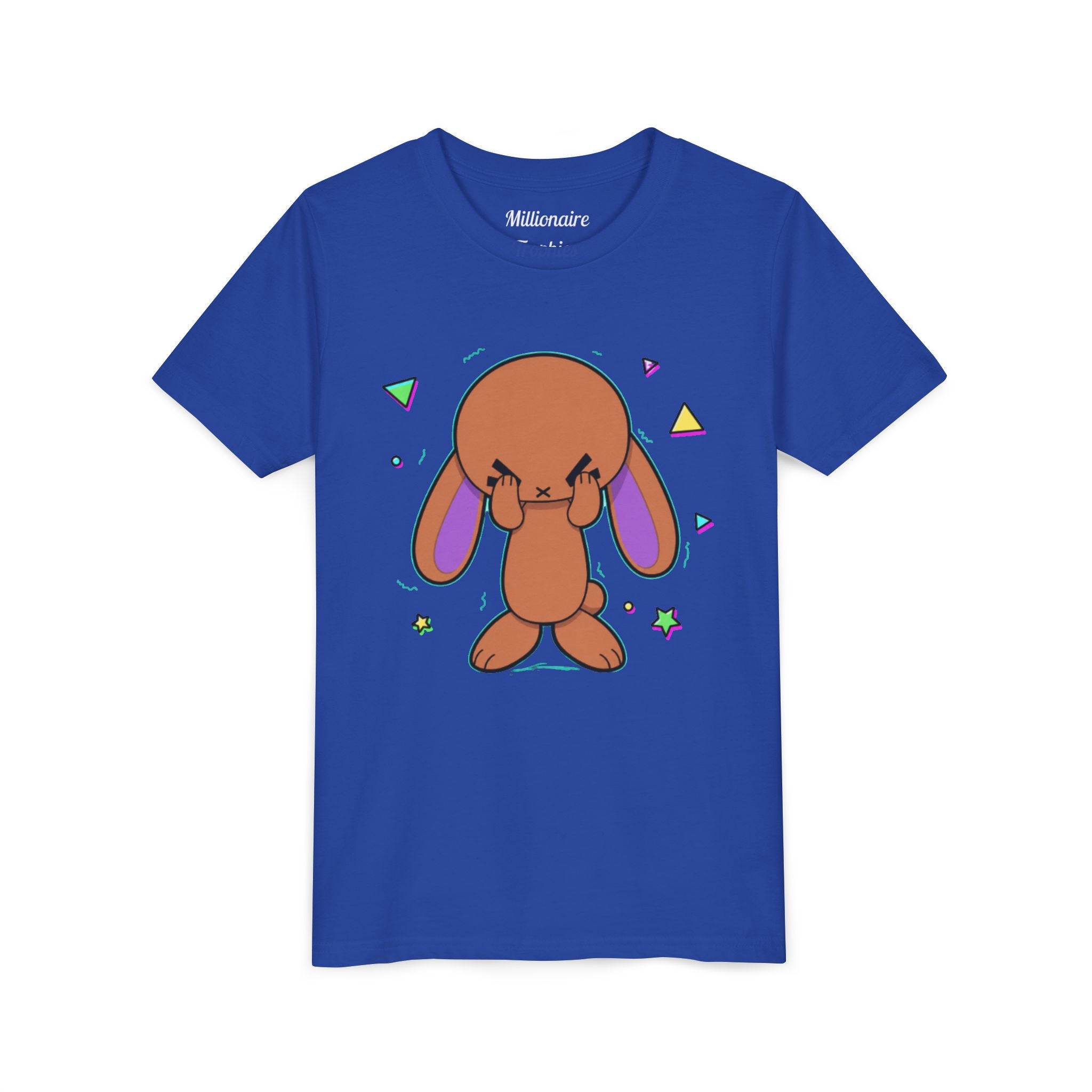 Kids Purple Ear Bunny Graphic T‑Shirt