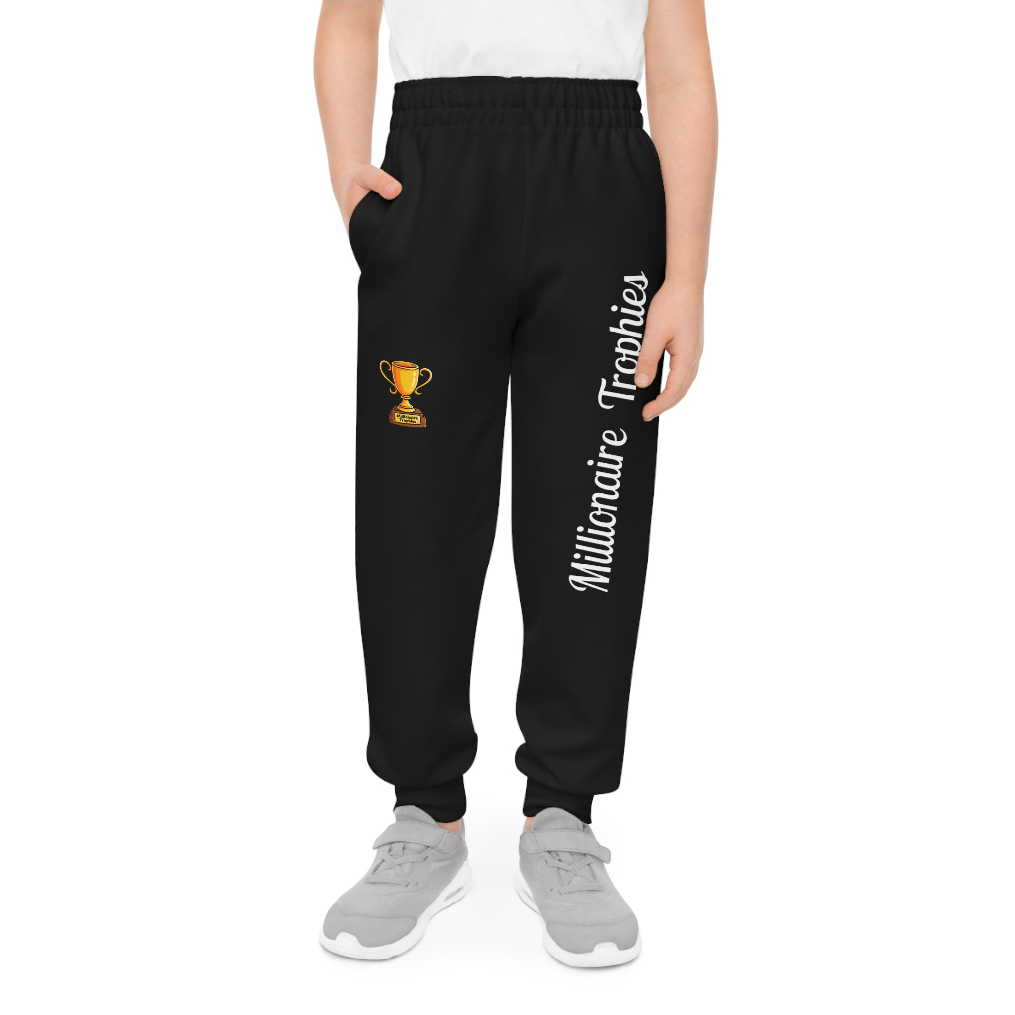 Kids Joggers - Millionaire Trophies white logo