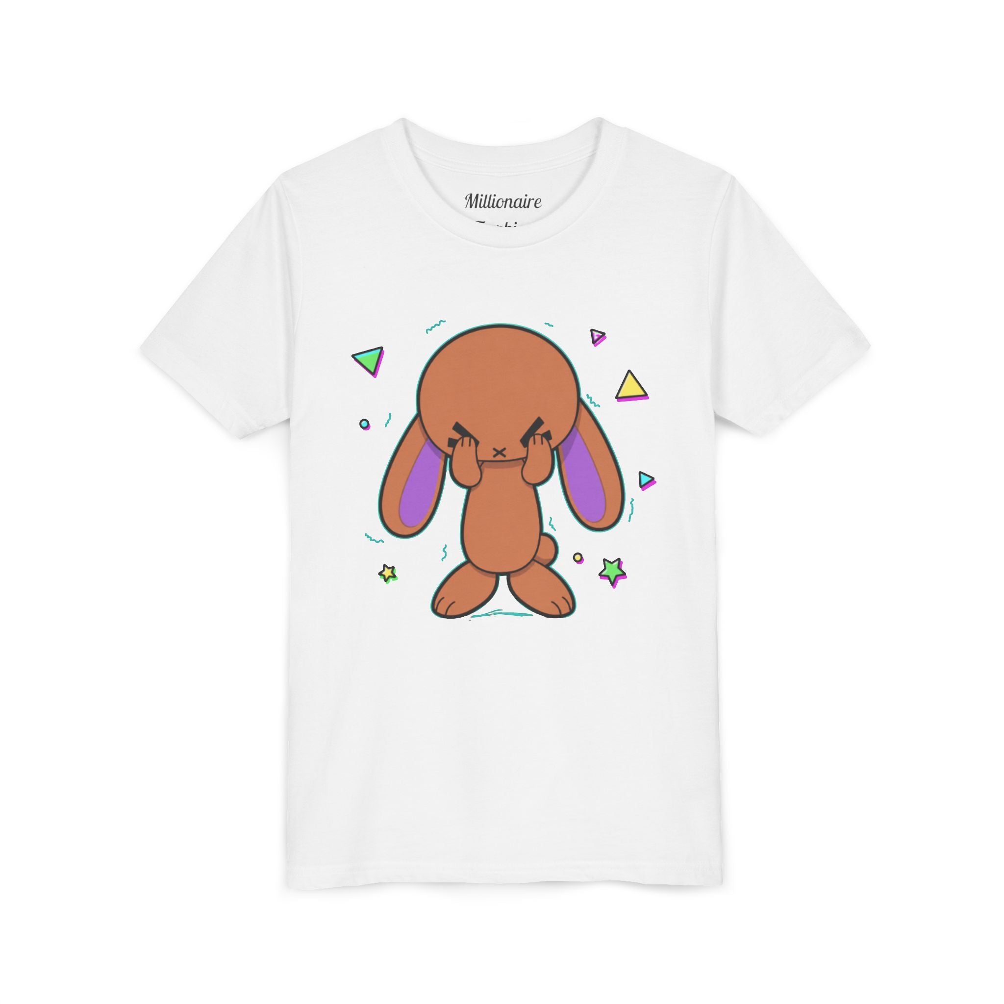 Kids Purple Ear Bunny Graphic T‑Shirt