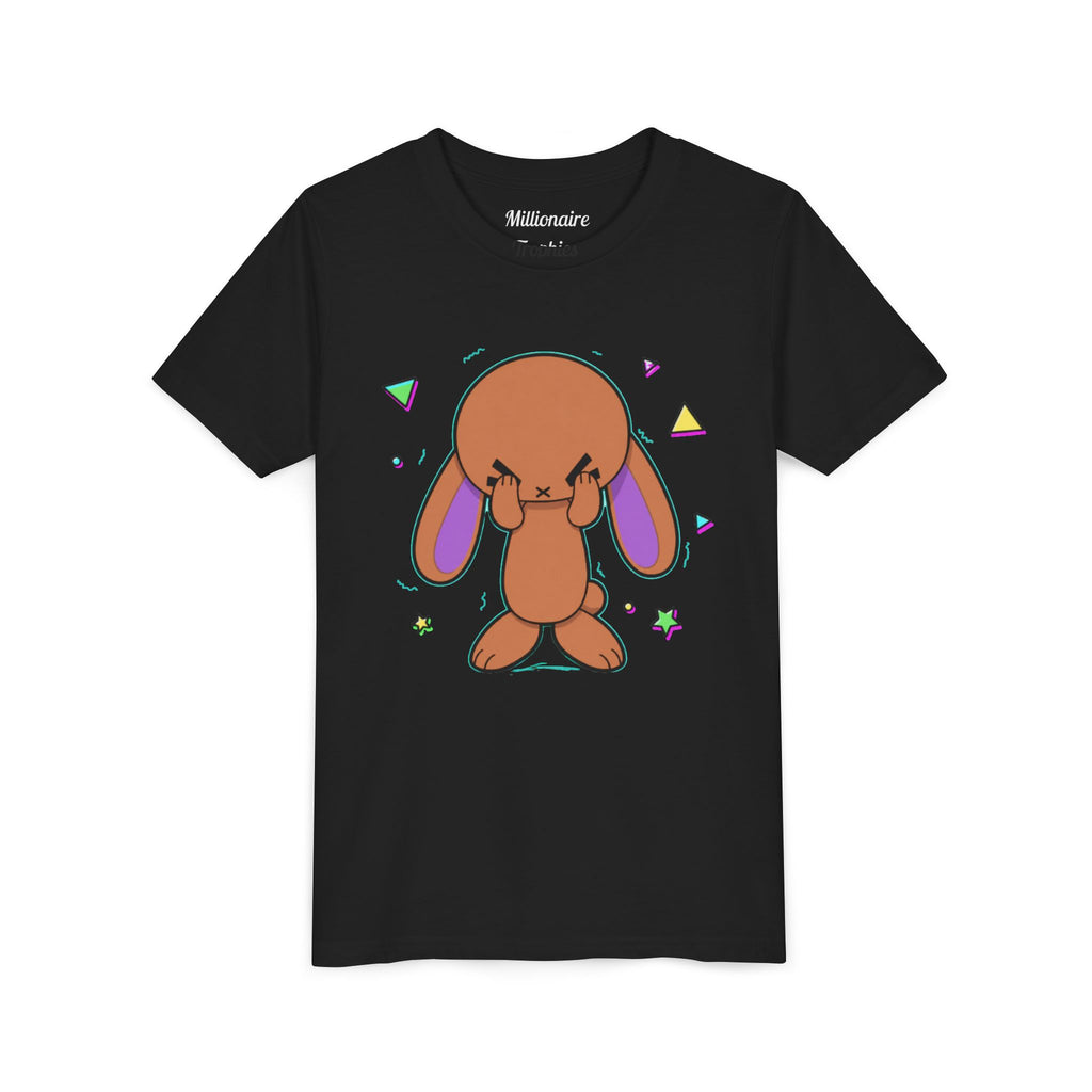Kids Purple Ear Bunny Graphic T‑Shirt