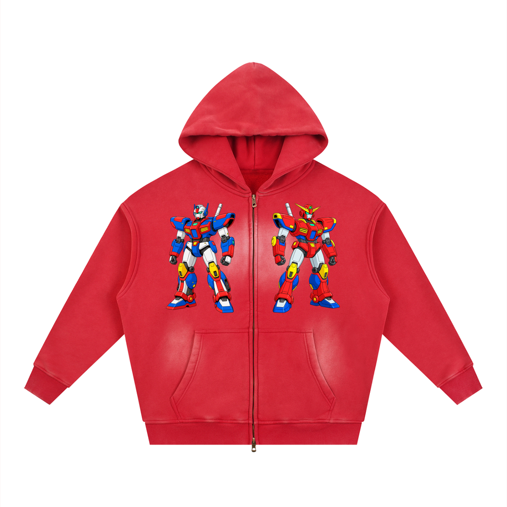 Sunfade Two-way Zipper Gundam Hoodie