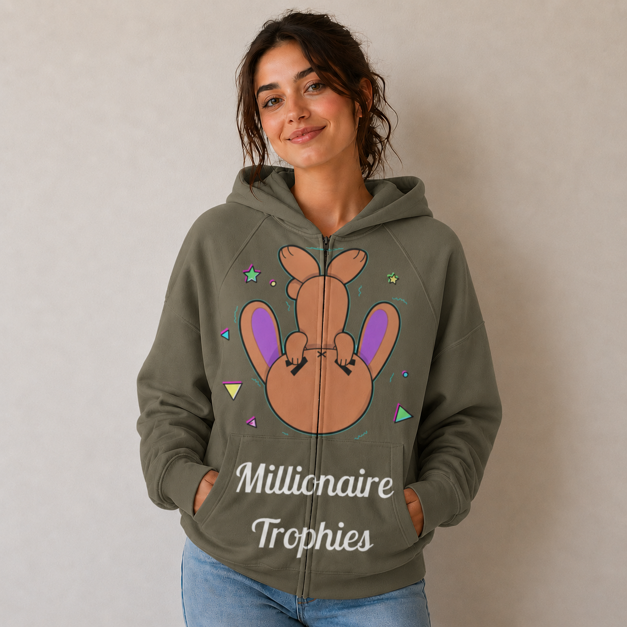 Purple Ears Hoodie - White Logo