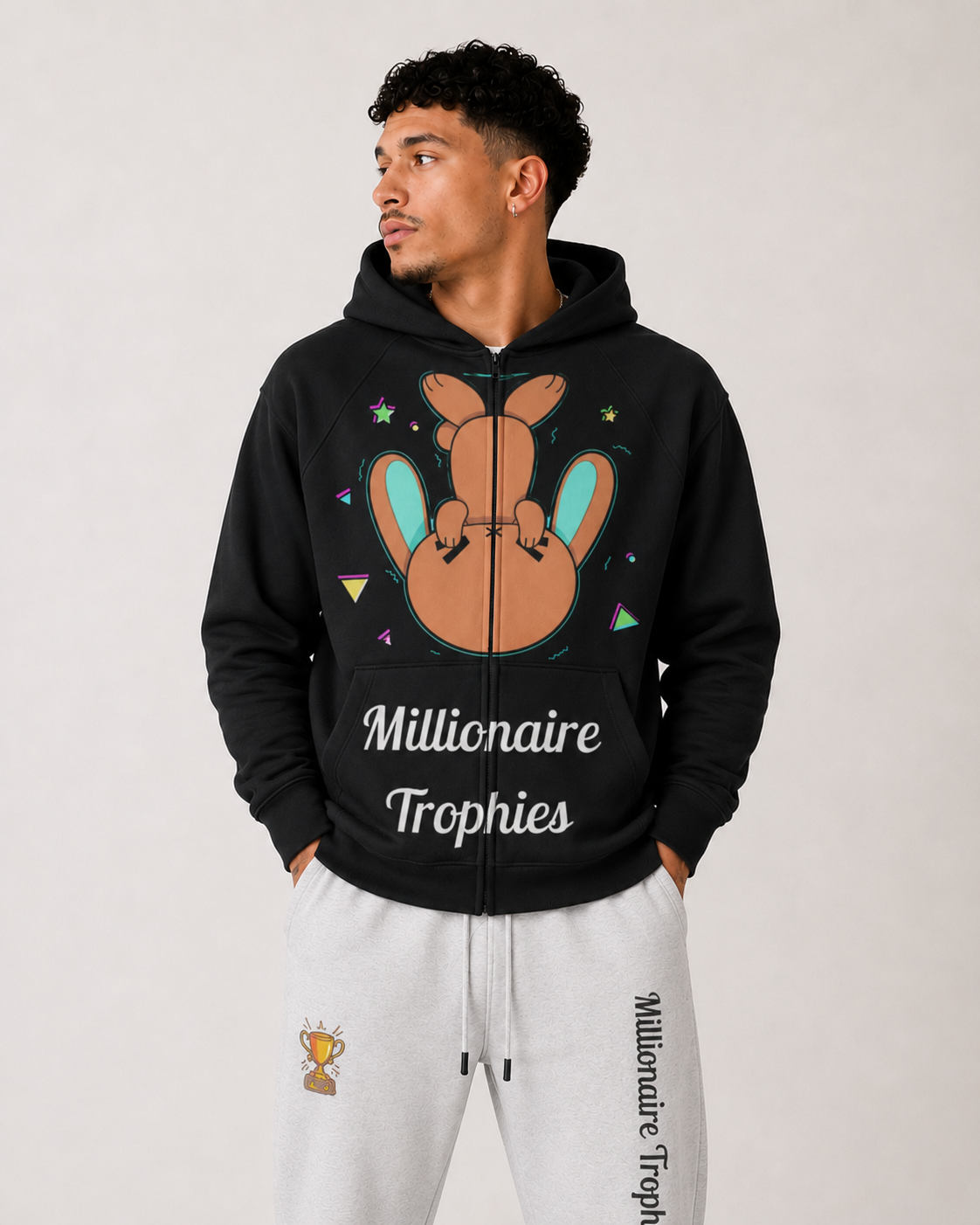 Green Ears Hoodie - White Logo