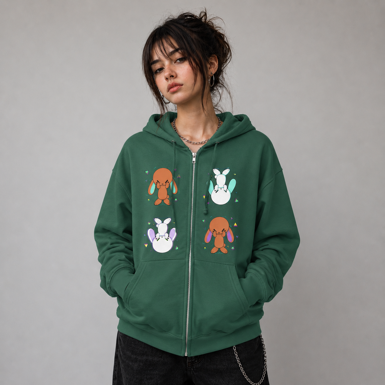 All Ears Zip-Up Hoodie - White Logo