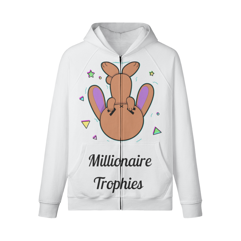 Purple Ears Zip-Up Hoodie - Black Logo