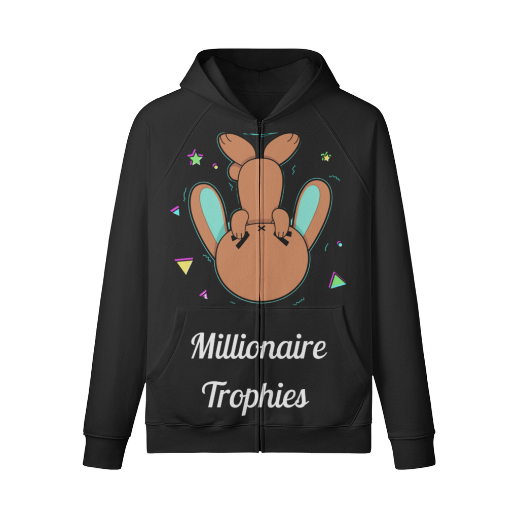 Green Ears Zip-Up Hoodie - White Logo