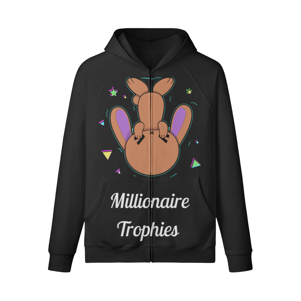 Purple Ears Zip-Up Hoodie - White Logo