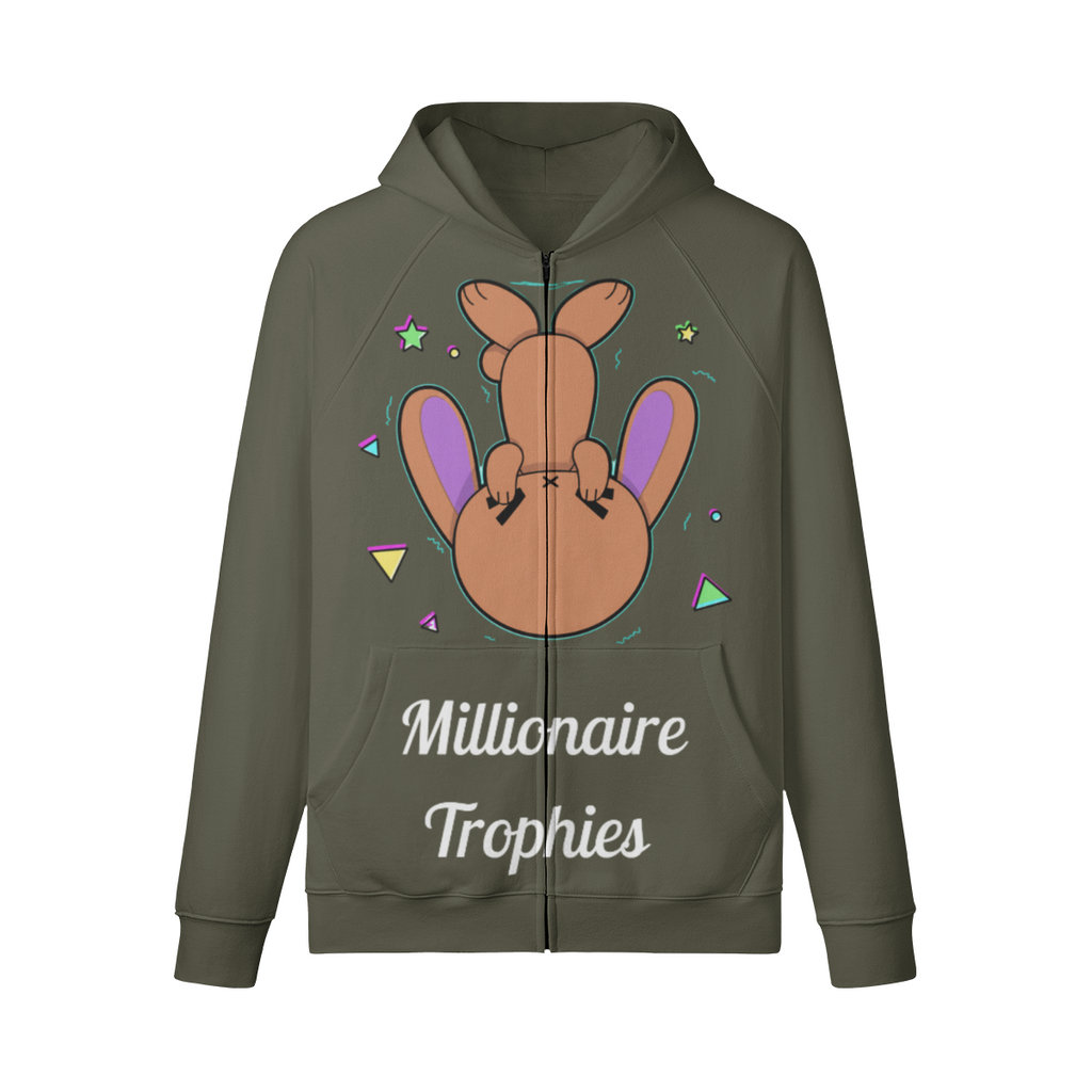 Purple Ears Zip-Up Hoodie - White Logo