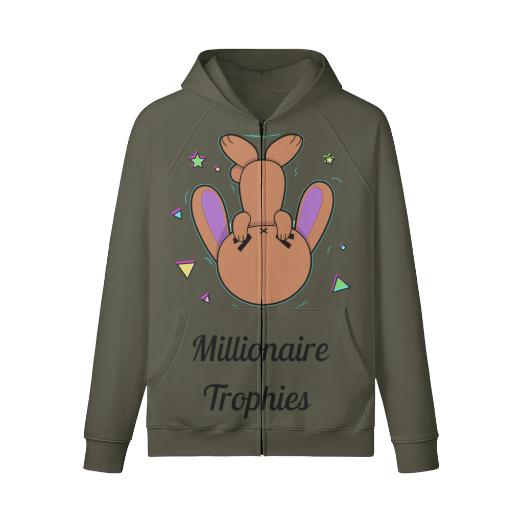 Purple Ears Zip-Up Hoodie - Black Logo