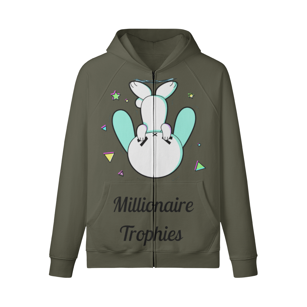 OG Green Ears Zip-Up Hoodie - Black Logo
