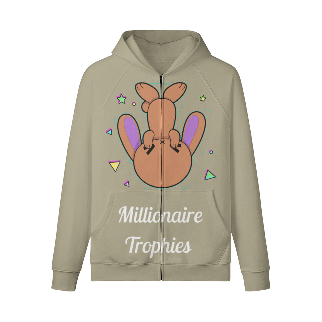 Purple Ears Zip-Up Hoodie - White Logo
