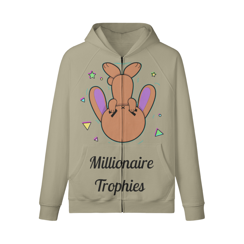 Purple Ears Zip-Up Hoodie - Black Logo