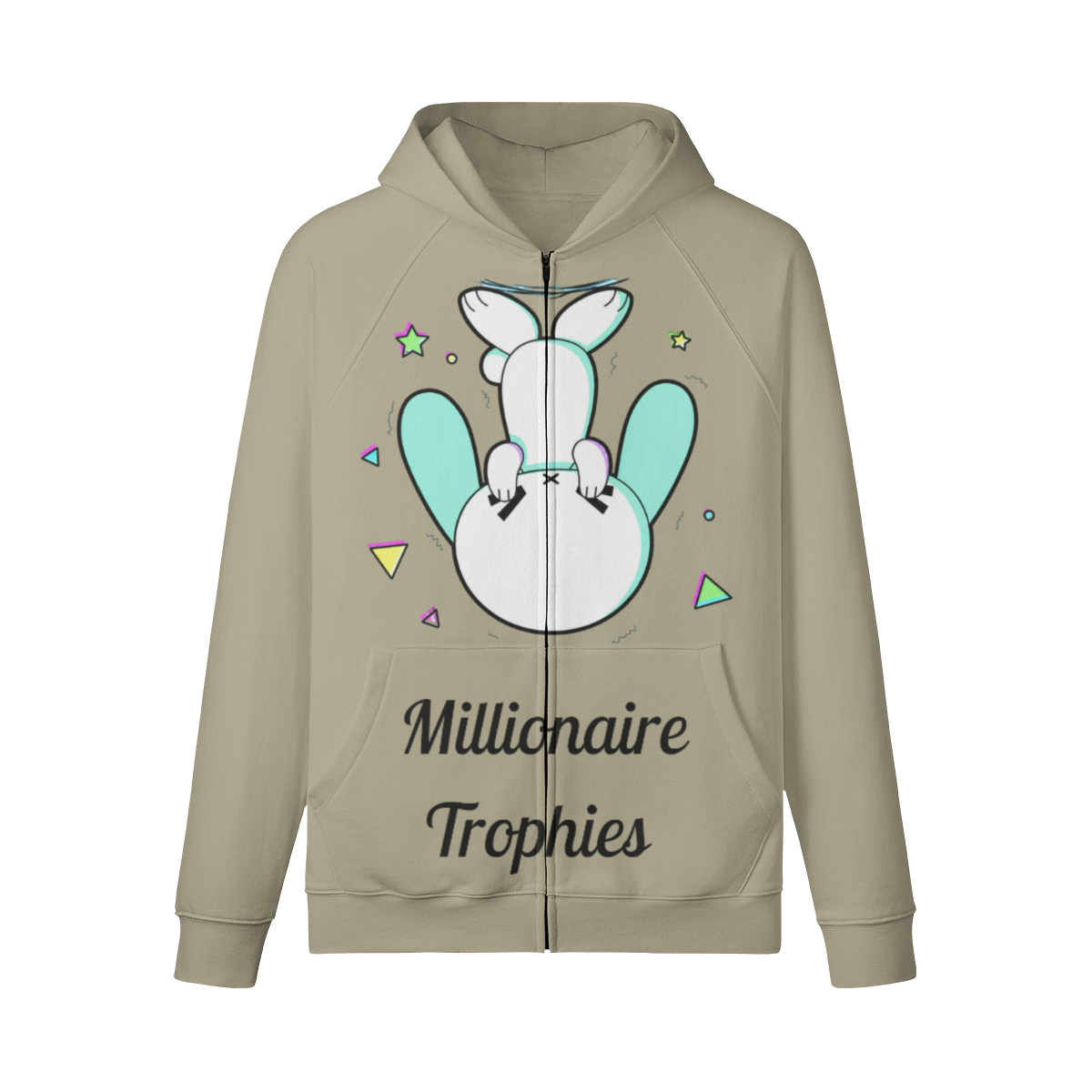 OG Green Ears Zip-Up Hoodie - Black Logo