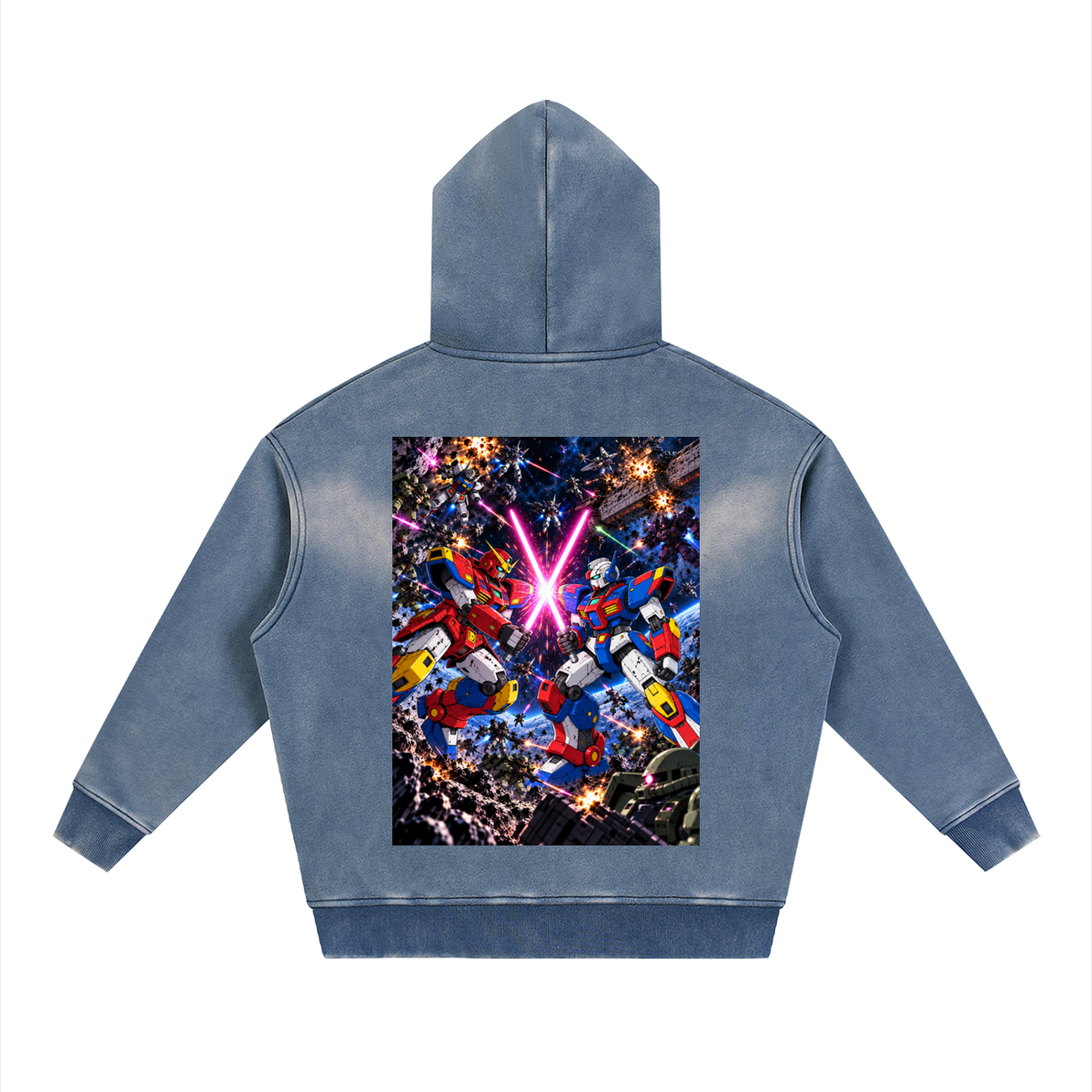 Sunfade Two-way Zipper Gundam Hoodie