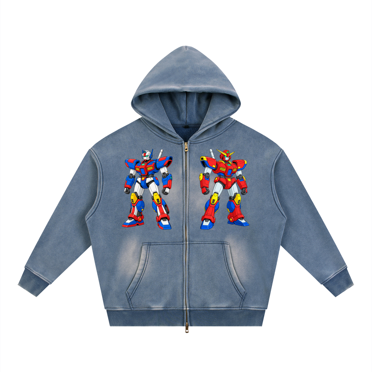 Sunfade Two-way Zipper Gundam Hoodie