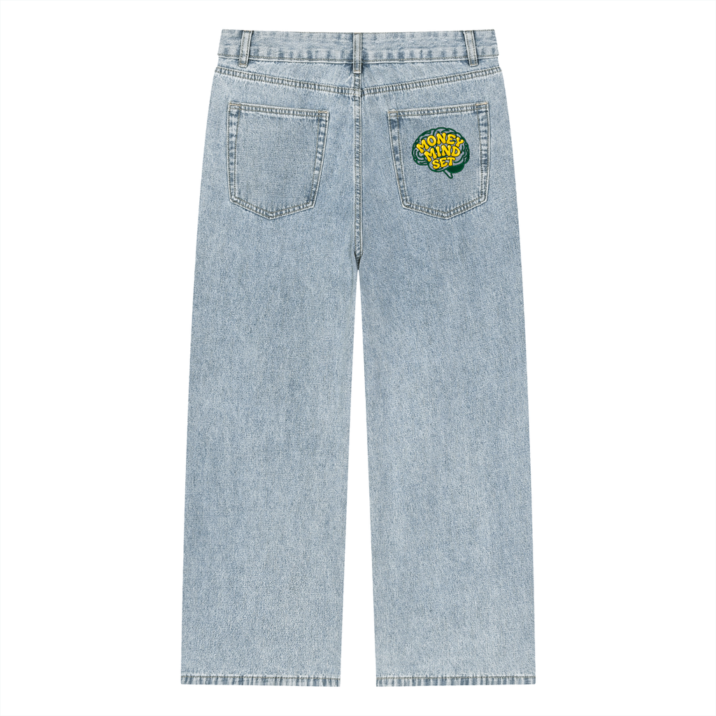 Unisex Vintage Wash Let's Get Rich Straight Leg Jeans